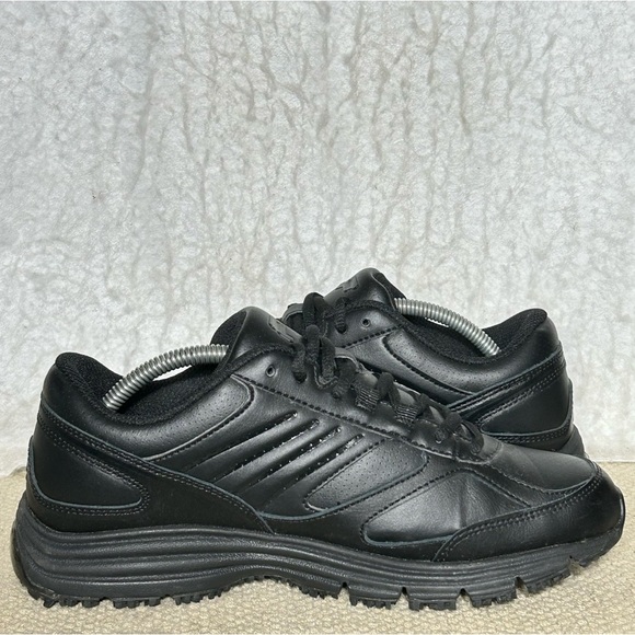 Fila Womens Black Leather/Syn  Memory Flux Slip Resistant Sneakers Shoes SZ 8 - Picture 6 of 11
